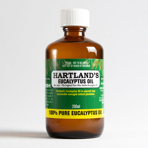 200ml Glass Bottle Eucalyptus Oil | Hartlands Eucalyptus Farm